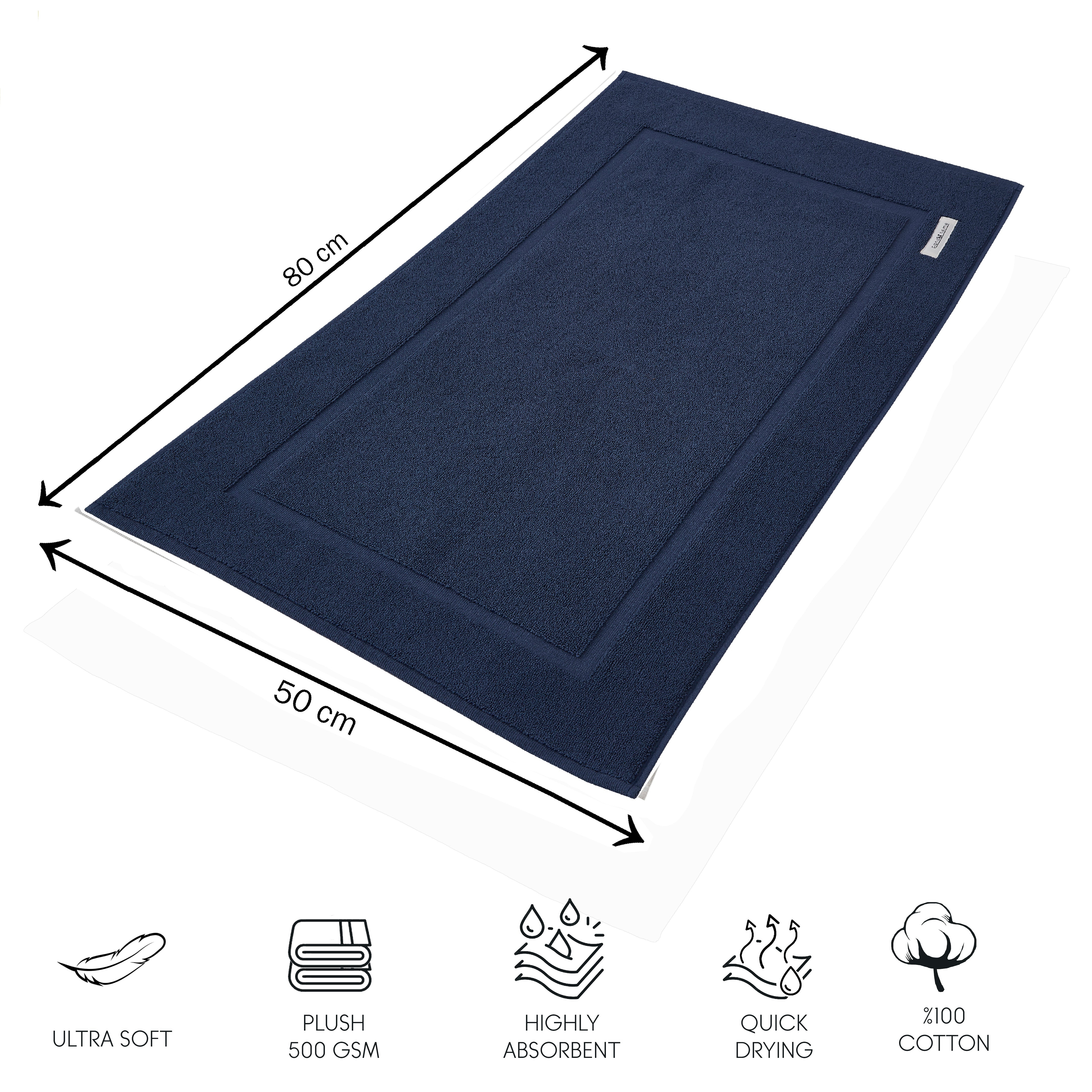 Badkamermat Set | Blauw | 50 x 80cm | Set van 2